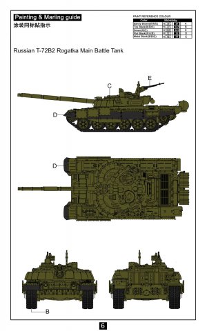 Ecomodelismo Russian T 72b2 Rogatka Main Battle Tank