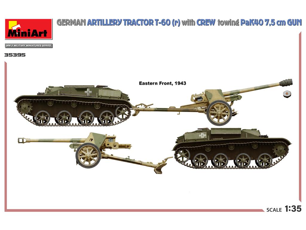 German Artillery Tractor T-60 w/PaK40 Gun & Crew (Vista 6)