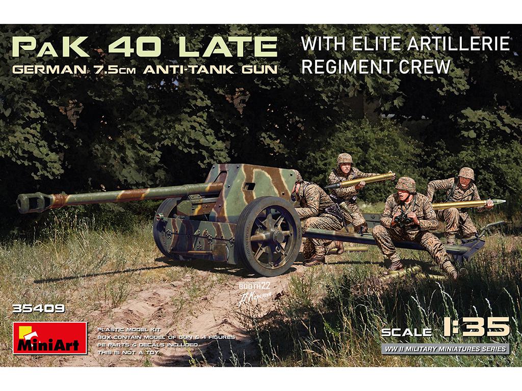 German 7.5 cm Anti-Tank Gun PaK 40 Late w/Elite Artillerie Regiment Crew (Vista 1)