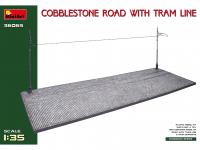 Base de diorama Cobblestone Road With Tram Line (Vista 5)