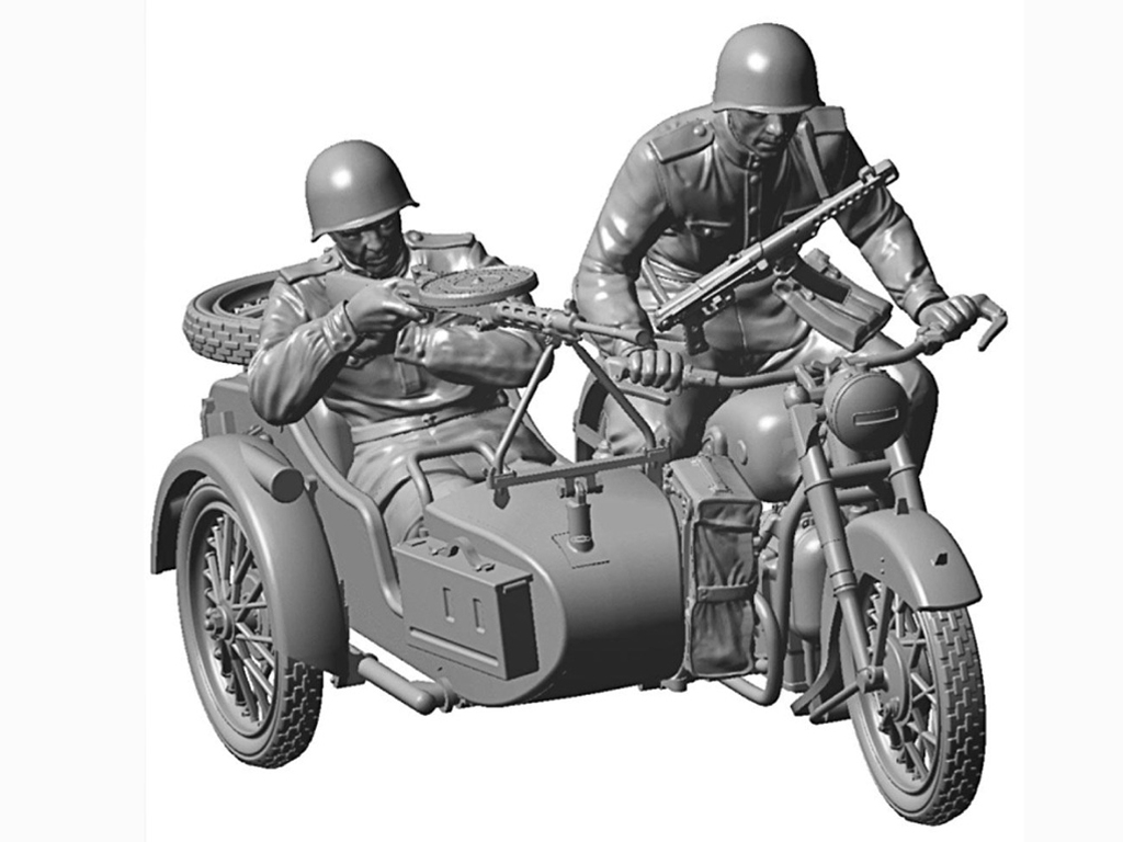 M-72 Motorcycle with Sidecar and Crew  (Vista 3)